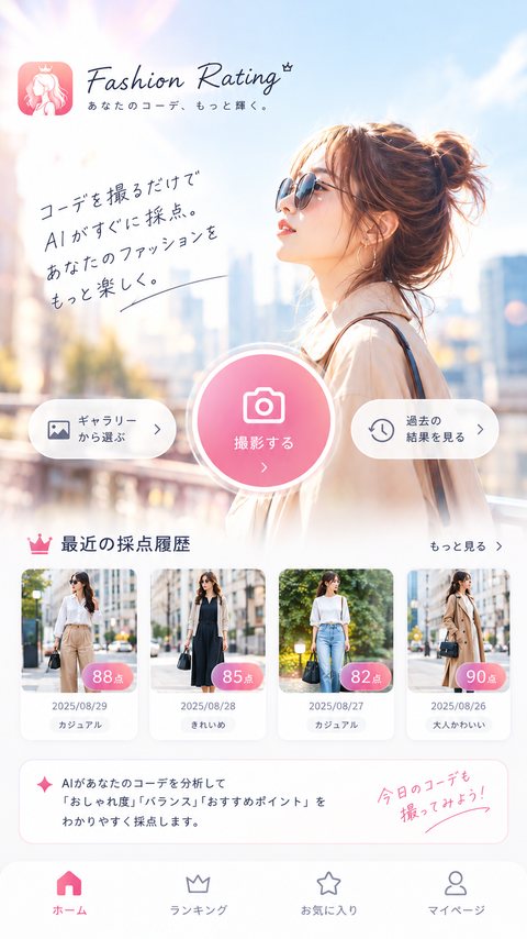 女性版のホーム画面